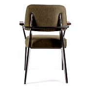 Кресло Вена сталь + сиденье оливковая ткань - 5