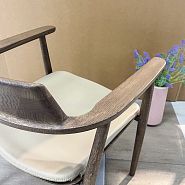 Подушка к стулу Страсбург бежевая натуральная кожа - 6