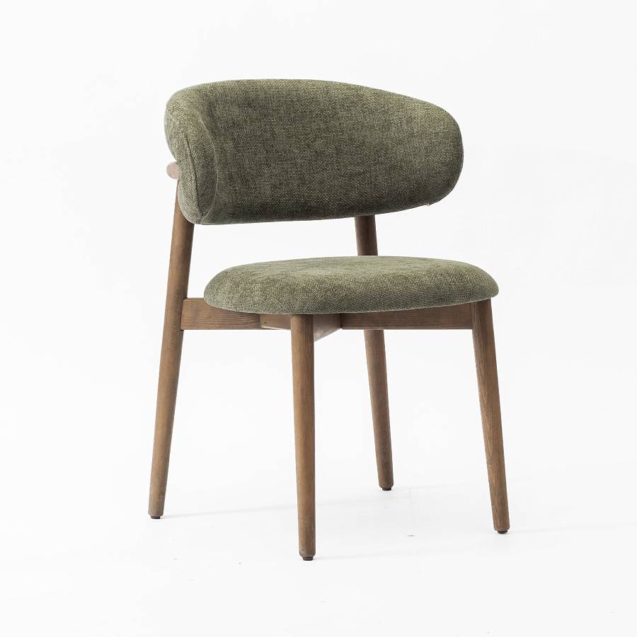 картинка Стул Феррара зеленая ткань ножки дуб тон терра (масло) от производителя дизайнерской мебели Deephouse