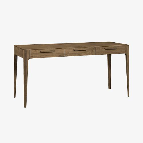 картинка Стол письменный Аделаида с 3 ящиками 159х60х76 см массив дуба тон терра (масло) от производителя дизайнерской мебели Deephouse