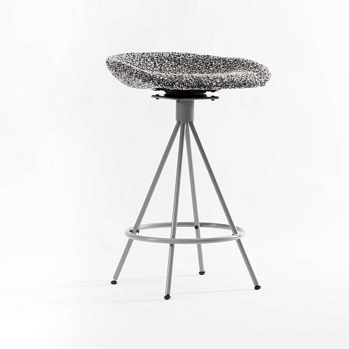 картинка Стул Кобе полубарный вращающийся серая ткань ножки металл (серый) от производителя дизайнерской мебели Deephouse