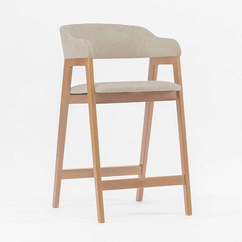 картинка Стул Челси полубарный кремовая ткань массив бука (натуральный) высота подлокотников 83,5 см  от производителя дизайнерской мебели Deephouse