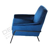 Кресло Амстердам темно-синий бархат + ножки черный металл - 3