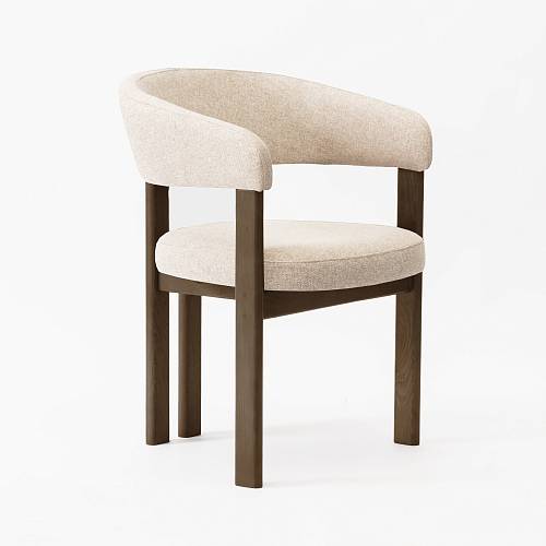 картинка Стул Аликанте бежевая ткань ножки бук тон темная терра (масло) от производителя дизайнерской мебели Deephouse
