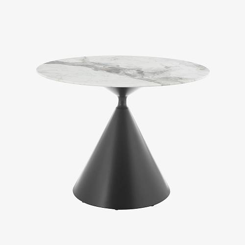 картинка Стол Рейн круглый 98 см столешница стекло от производителя дизайнерской мебели Deephouse