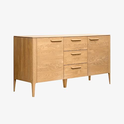 картинка Тумба Аделаида 3 160х46х79 см массив дуба тон натуральный (масло) от производителя дизайнерской мебели Deephouse