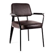 Кресло Вена черная сталь + сиденье кориневая экокожа - 3