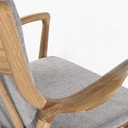 Кресло Ольборг серая ткань, дуб, тон бесцветный - 6