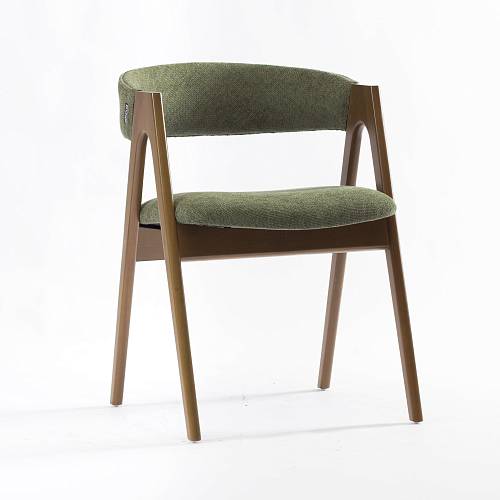 картинка Стул Дублин зеленая ткань массив бука (тон терра масло/лак) от производителя дизайнерской мебели Deephouse