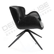 Кресло для отдыха Болтон вращающееся экокожа черный винтаж + ножки черные - 8