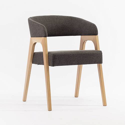 картинка Стул Берн темно-серая ткань массив бука (цвет натуральное дерево) от производителя дизайнерской мебели Deephouse