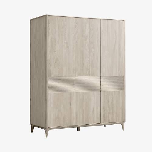 картинка Шкаф Канберра 175,4х60х210 см, 3 двери, массив дуба тон светлый натуральный (масло) от производителя дизайнерской мебели Deephouse