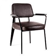 Кресло Вена черная сталь + сиденье кориневая экокожа - 1