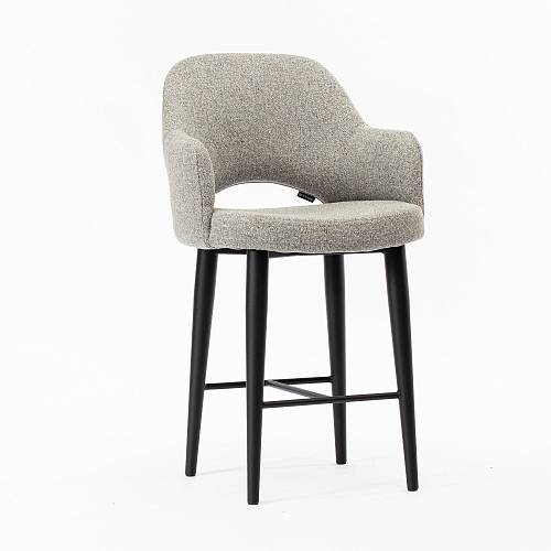 картинка Стул Мартин полубарный светло-серая ткань ножки черные от производителя дизайнерской мебели Deephouse