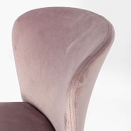 Стул Орли полубарный пыльно-розовый бархат ножки и подножка черные - 7