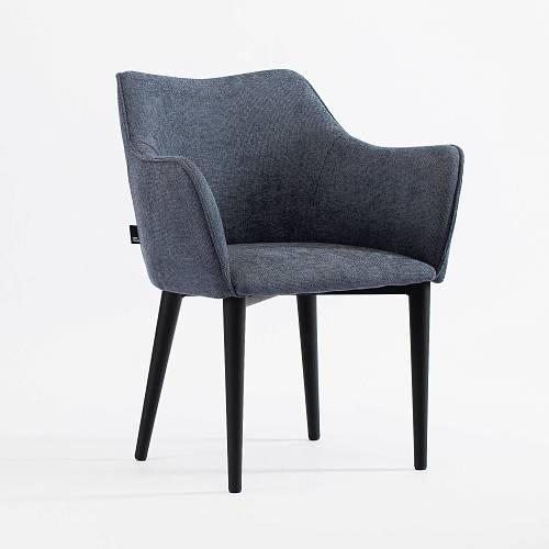 картинка Стул Moscow Denis Simachev for DH синяя ткань ножки черные от производителя дизайнерской мебели Deephouse