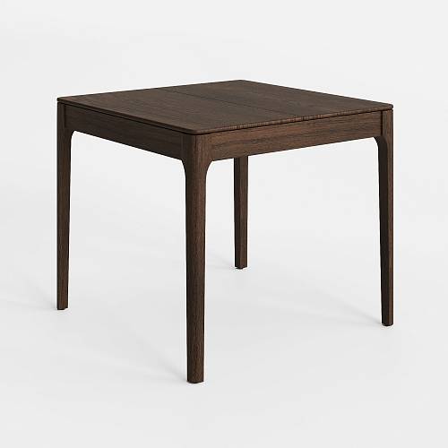 картинка Стол Кёльн квадратный раскладной 90(130)*90 см массив дуба тон темный орех ширина царги 5,5 см от производителя дизайнерской мебели Deephouse