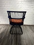 Кресло плетеное синее с оранжевой подушкой (образец) - 5