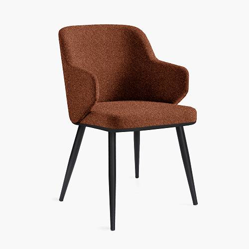 картинка Стул Трентино с подлокотниками без выреза ткань цвет охра ясень тон черный (лак/матовый) от производителя дизайнерской мебели Deephouse