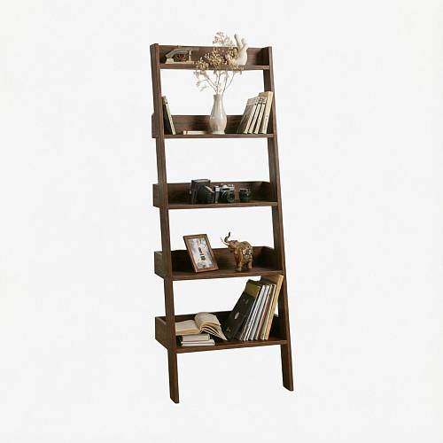 картинка Стеллаж Бурос 64х40х180 см массив дуба тон темный орех (бейц/лак) от производителя дизайнерской мебели Deephouse