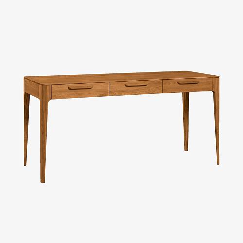 картинка Стол письменный Аделаида с 3 ящиками 159х60х76 см массив дуба тон коньяк (масло) от производителя дизайнерской мебели Deephouse