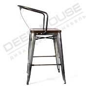 Полубарный стул TOLIX с подлокотниками сталь + дерево - 4