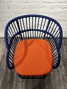 Кресло плетеное синее с оранжевой подушкой (образец) - 7