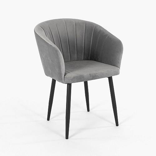 картинка Стул Гарда серый бархат ножки черные от производителя дизайнерской мебели Deephouse