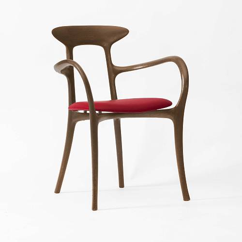 картинка Стул Брунелло красная кожа дуб (тон терра) от производителя дизайнерской мебели Deephouse