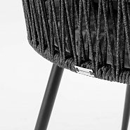 Стул Ибица плетеный серый ножки металл серые подушка серая - 6