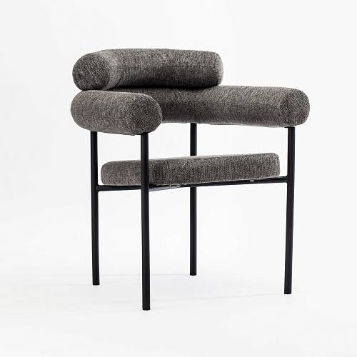 картинка Стул Мемфис темно-серая ткань ножки черные (металл) от производителя дизайнерской мебели Deephouse