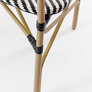 Стул Мирамар плетеный черно-белый, ножки бежевые под бамбук - 12