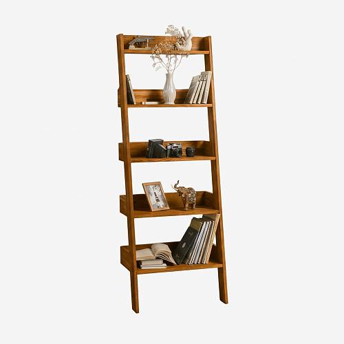 картинка Стеллаж Бурос 64х40х180 см массив дуба тон коньяк (масло) от производителя дизайнерской мебели Deephouse