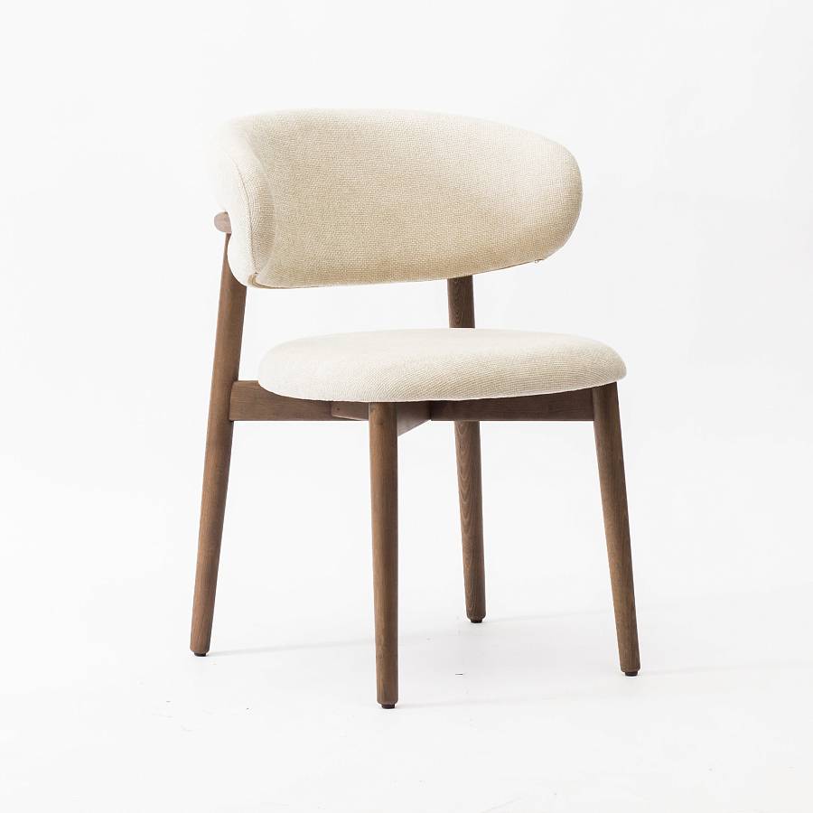 картинка Стул Феррара светло-бежевая ткань ножки бук тон терра от производителя дизайнерской мебели Deephouse