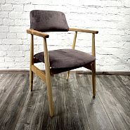 Кресло Узбекистан (образец) натур дерево, сиденье ткань (серый) - 1