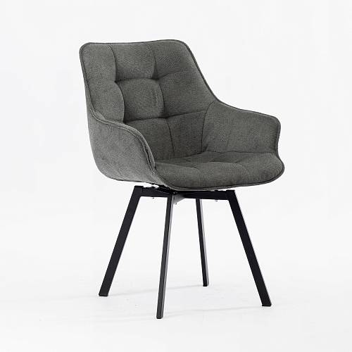 картинка Стул Авиано вращающийся темно-серая ткань ножки черные от производителя дизайнерской мебели Deephouse