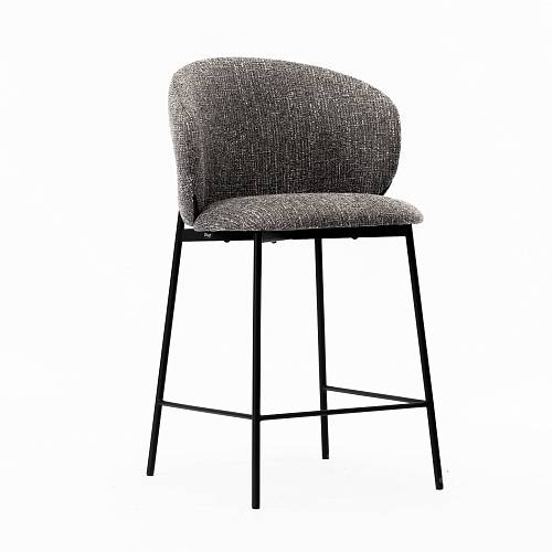 картинка Стул Шамбери полубарный серая ткань ножки металл (черный) от производителя дизайнерской мебели Deephouse