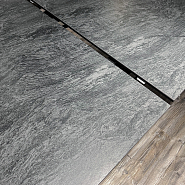 Стол Маттерхорн 160+60*90 см темная столешница керамика на стекле, ножки металл (черный) - 9