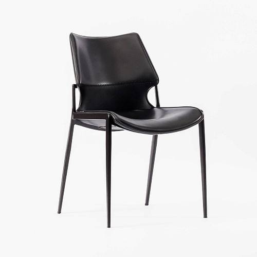 картинка Стул Бремен черная экокожа ножки черные от производителя дизайнерской мебели Deephouse