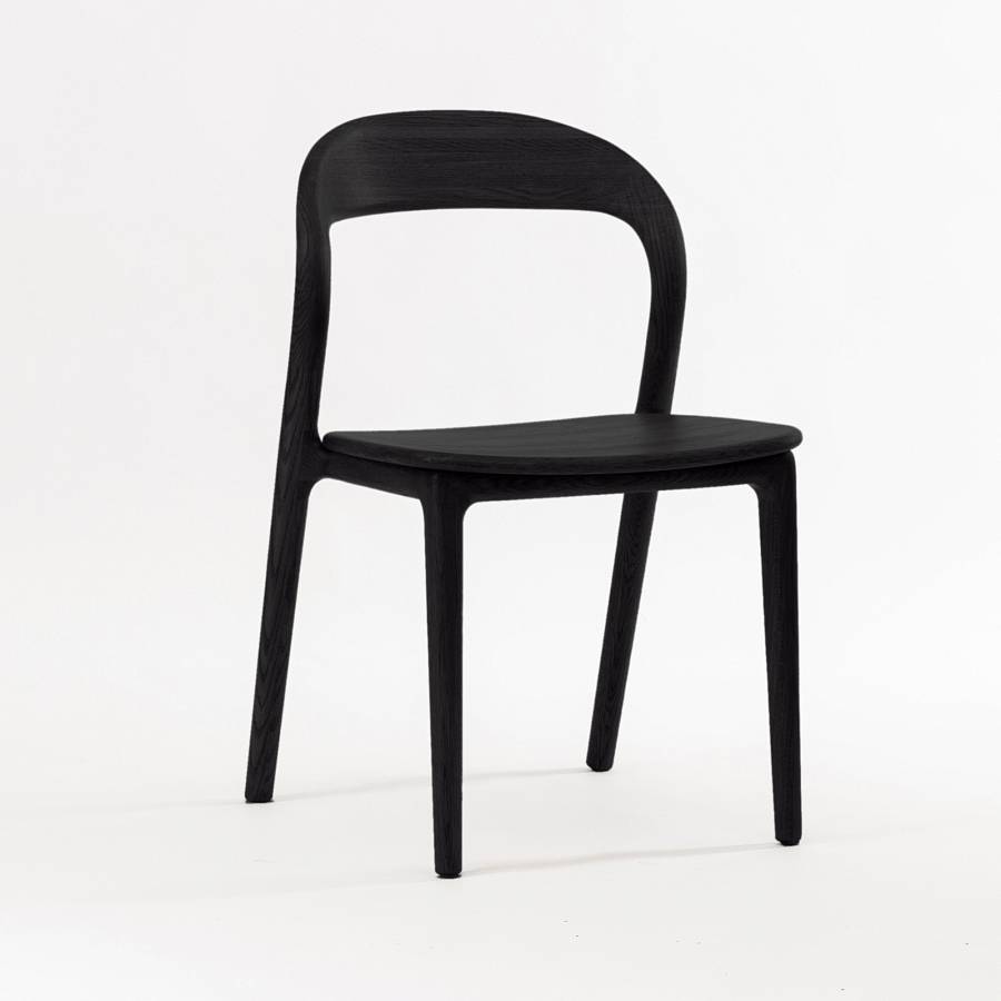 картинка Стул Лугано без подлокотников массив березы тон черный матовый от производителя дизайнерской мебели Deephouse