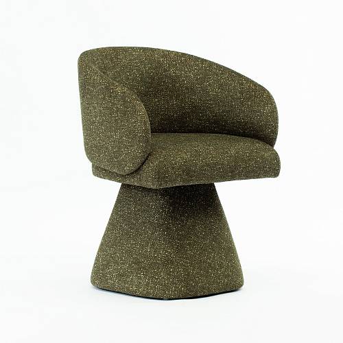 картинка Стул Милан вращающийся зеленая ткань от производителя дизайнерской мебели Deephouse