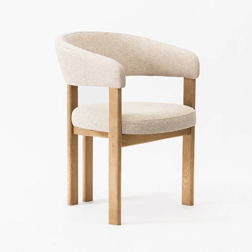 картинка Стул Аликанте бежевая ткань ножки бук тон натуральный от производителя дизайнерской мебели Deephouse