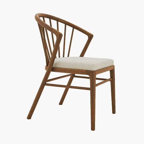 картинка Стул Верначча светло-бежевая ткань дуб (тон коньяк) от производителя дизайнерской мебели Deephouse