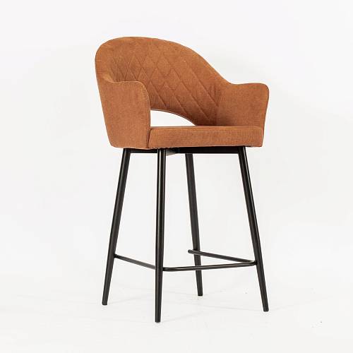 картинка Стул барный Белладжио кирпичная ткань ножки черные от производителя дизайнерской мебели Deephouse