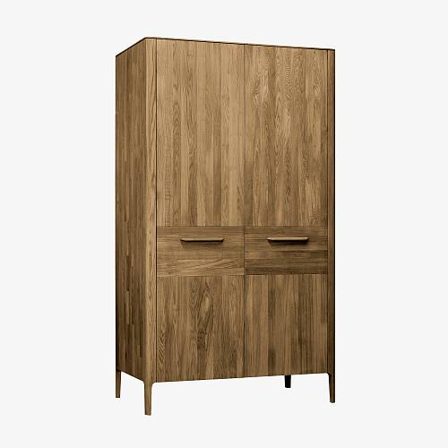 картинка Шкаф Аделаида 2-х дверный 120х60х210 см массив дуба тон терра (масло) от производителя дизайнерской мебели Deephouse