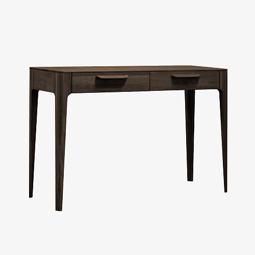 картинка Стол письменный Аделаида с 2 ящиками 120х60х76 см массив дуба тон темный орех (бейц/лак) от производителя дизайнерской мебели Deephouse