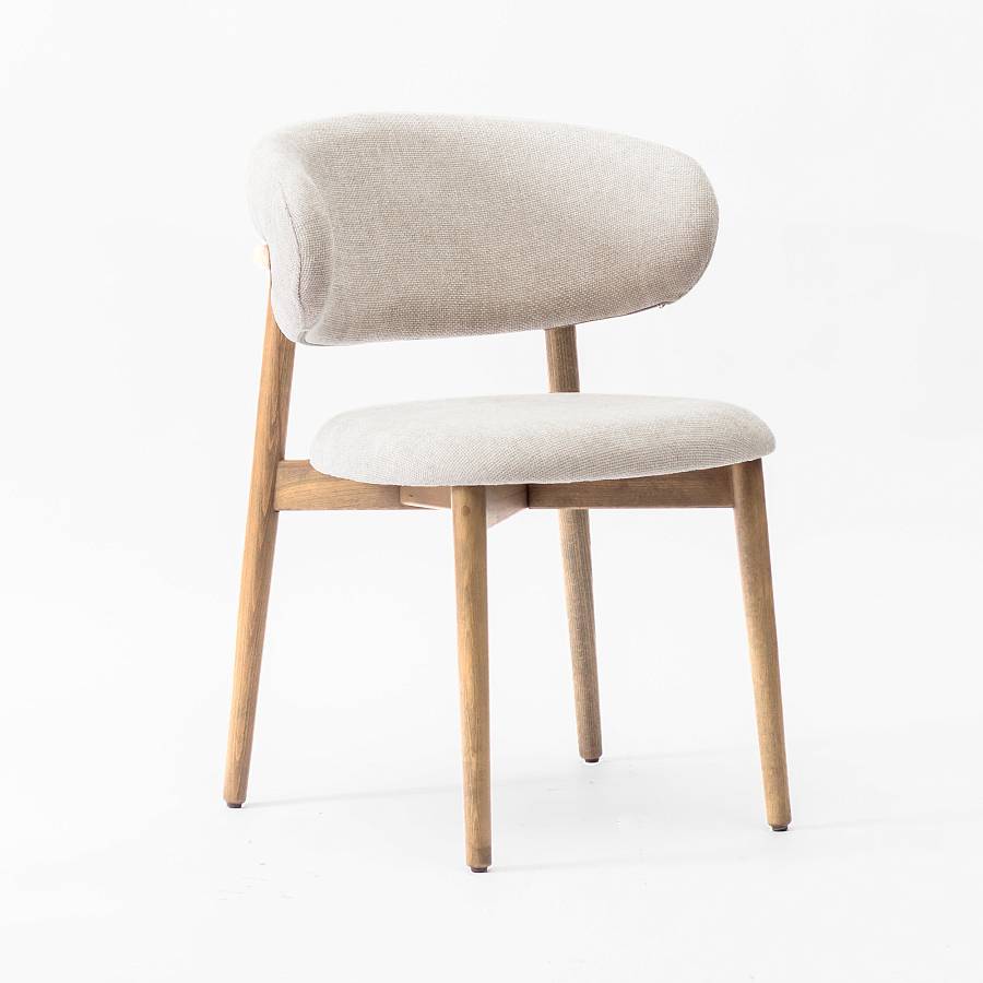 картинка Стул Феррара серо-белая ткань ножки бук тон натуральный от производителя дизайнерской мебели Deephouse