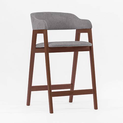 картинка Стул Челси полубарный светло-серая ткань массив бука (орех) высота подлокотников 83,5 см от производителя дизайнерской мебели Deephouse