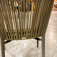 Кресло Марсель плетеное бежевое, подушка ткань бежевая, ножки бежевый металл - 16