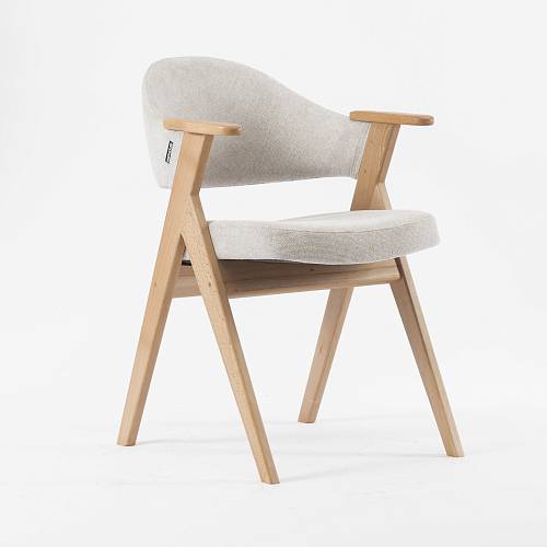 картинка Стул Лестер светло-серая ткань массив бука (натуральное дерево) от производителя дизайнерской мебели Deephouse